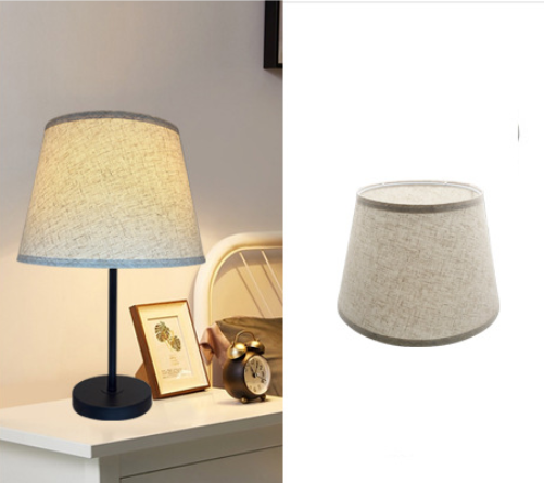 Natural linen fabric lampshade with soft texture and warm diffused light